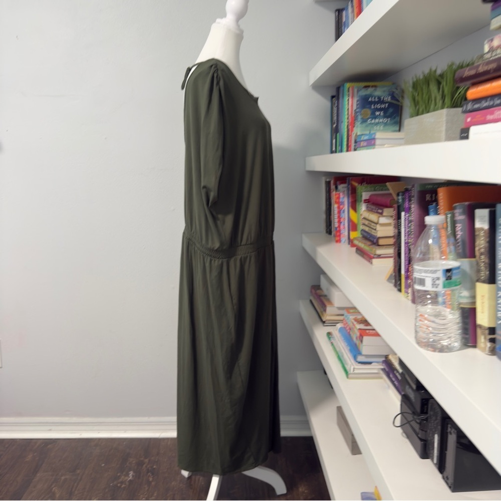 Universal Standard Olive Green Casual Dolman Sleeve Dress - Picture 5 of 11
